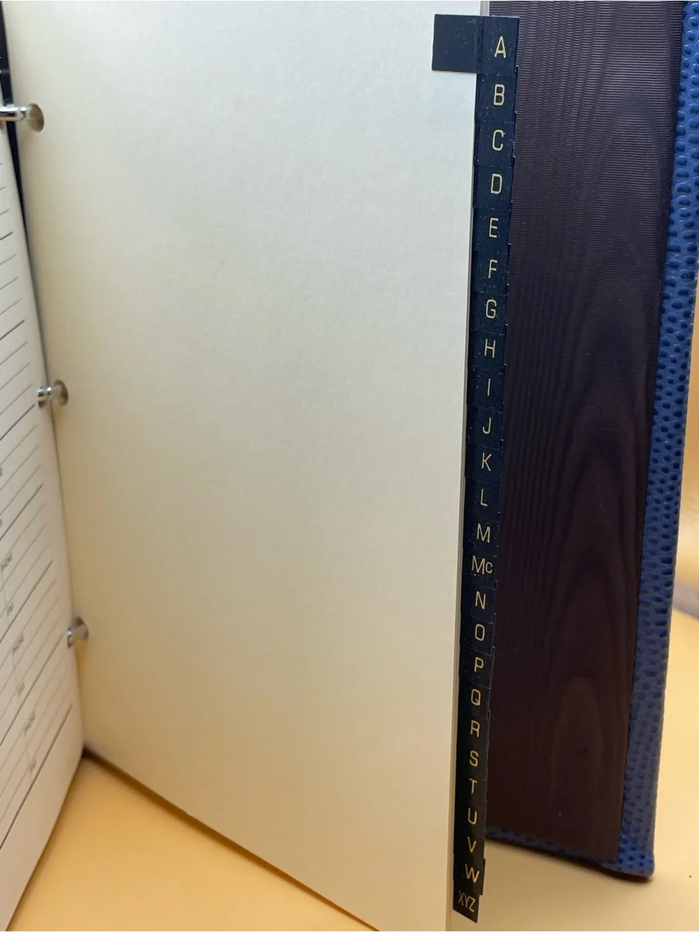 Helene Batoff Interiors 3-Ring Address Binder Blue Leather Jr. Size NEW VINTAGE